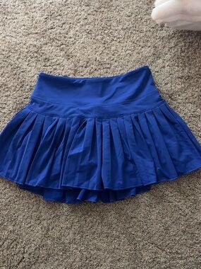 Royal Blue Pleated Mini Skirt with Wide Waistband